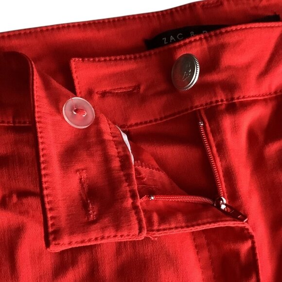 Zac & Rachel Womens Tapered Leg Ankle Pants Red 5 Pocket Design Plus Size 20W - Picture 5 of 16